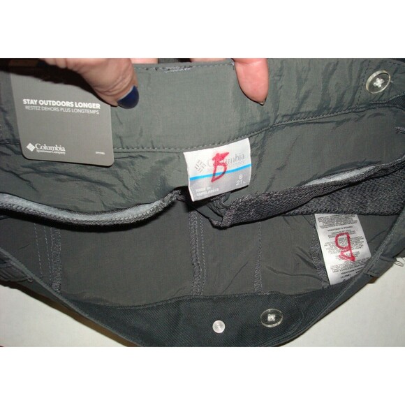 Womens 6 38 New NWT Columbia Capri Pants Pockets Gray UPF 50 Dark Silver Ridge - Picture 8 of 8